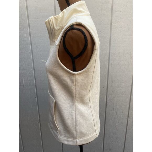 T By Talbots Vest Full Zip Mock Neck Fleece Lined Women's Size XS Ivory Cream - Picture 5 of 16